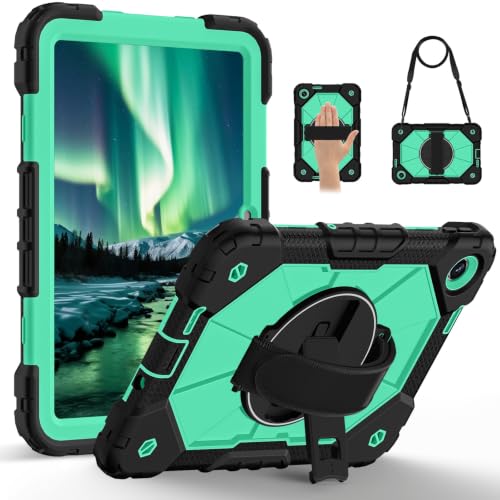 Coque Xiaomi Redmi Pad SE 9.7 silicone PC antichoc mint green avec support rotatif 360
