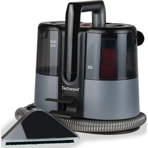 Reiniger Fleckenentferner 600W TNA-006 - Extra Große Bürste, Fleckenabsaugung, 2 Getrennte Behälter, Zubehör Inklusive, 4m Kabel, 600W Leistung, Geeignet für Teppiche, Kissen TECHWOOD