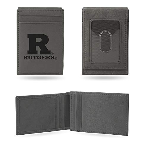 Image of Rico Industries NCAA Gray Laser Engraved Front Pocket Wallet - Compact /Comfortable /Slim