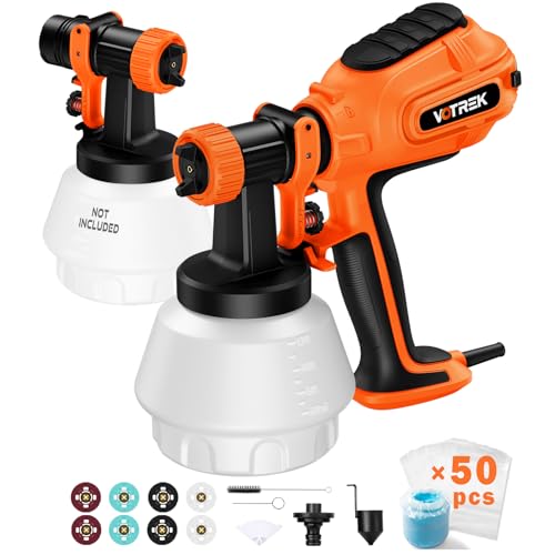 Electric HVLP Paint Sprayer Gun for House Painting, Dual-Gun Detachable System with 8 Nozzles & 1200ml Container – Perfect for Furniture, Cabinets, Interior/Outdoor Projects, Lightweight AC-