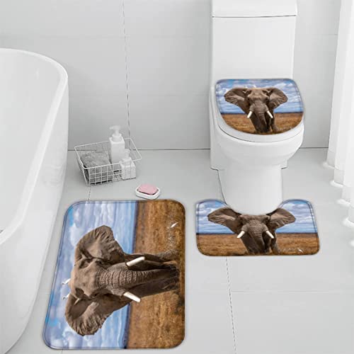 Sibirischer Tiger Badematten Set rutschfest Waschbar Badgarnitur 3teilig - WC Deckelbezug U-förmigen Contour… – Bild 5