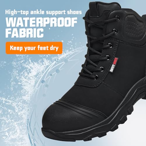 Image of Work Boots for Men,Lightweight Breathable High Top Steel Toe Boots,Unbreakable Steel Toe Shoes,Non Slip Safety Work Shoes.