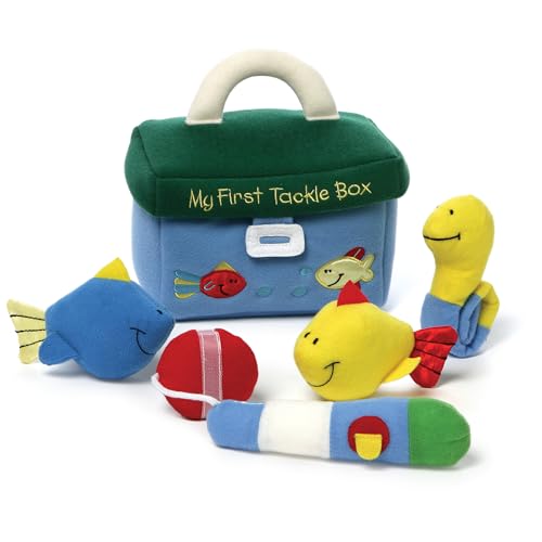 Image of Baby GUND Play Soft Collection, My First Tackle Box 5-Piece Plush Playset with Rattle, Squeaker and Crinkle Plush Toys, Sensory Toy for Babies and Newborns, 8”