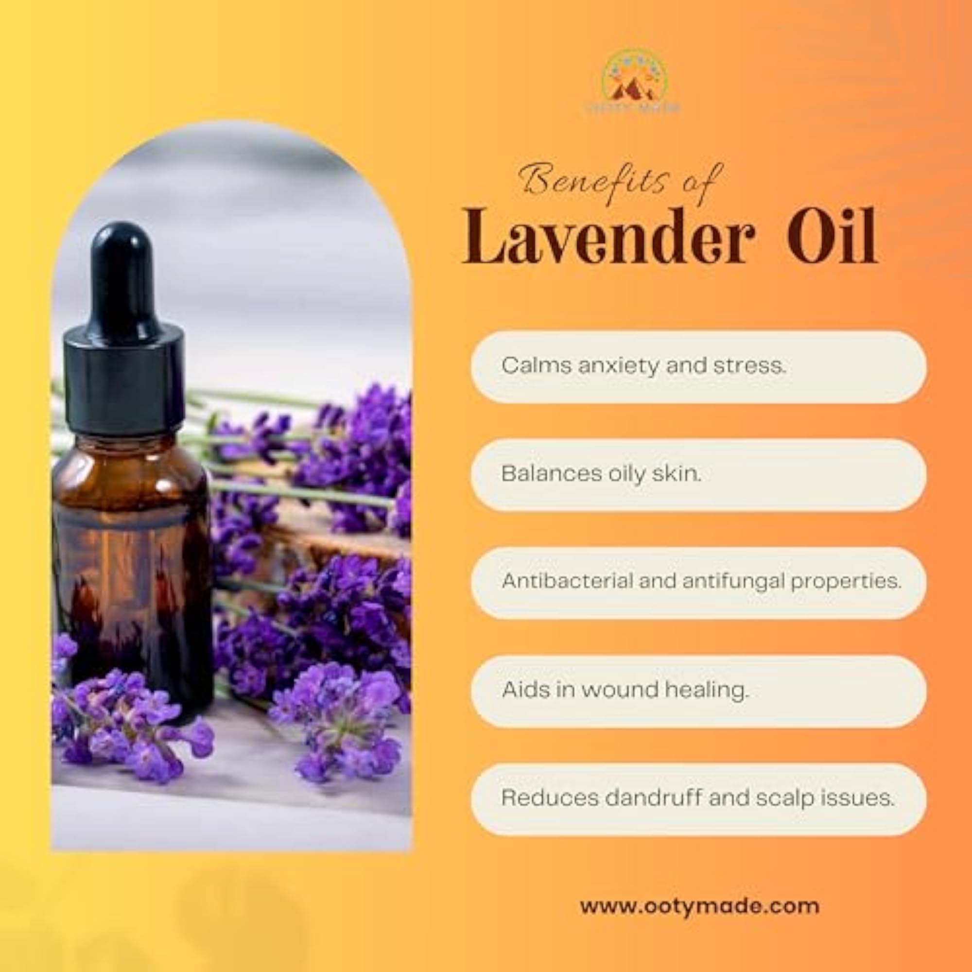 OotyMade Lavender Essential Oil, Pure and Natural