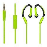 BESIGN SP01 Wired Sweat Proof Earphones, 3.5mm Stereo Sports Running Earbuds, Headsets, Headphones With Mic and Remote Control for Smartphones, Tablets, Mp3 Players (Green)