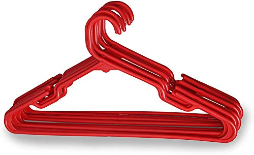 Image of 12 Piece Plastic Hanger, Red