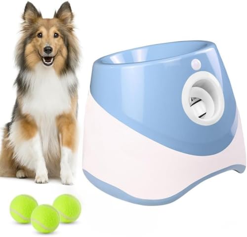 Marysea 自動ボールランチャー 犬用おもちゃ ボール自動投げ 犬用知育玩具 ストレス解消 運動不足解消 小型・中型犬に最適 屋内・屋外兼用 (青)