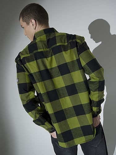 Image of Hubberholme Men's Oversized Checked Full Sleeve Flannel Shirt