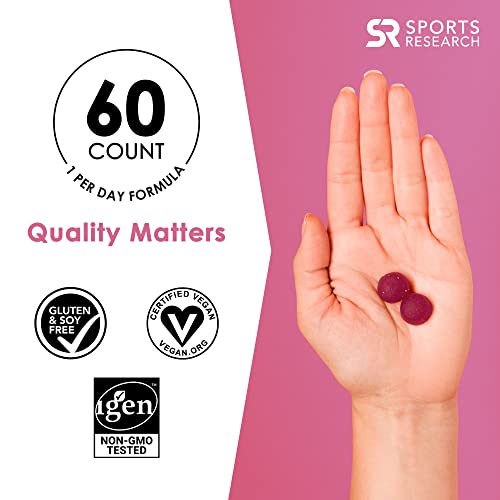 Sports Research Biotin Gummies (5,000Mcg) With Vitamin C | Vegan Certified & Non-Gmo Verified - 60 Vegan Gummies (2 Month Supply) #TOP5