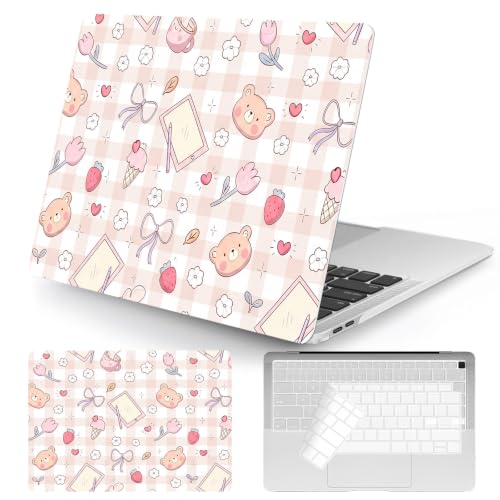 Funda MacBook Air 13 pulgadas M1 A2337 A2179 carcasa rigida rosa pastel con teclado