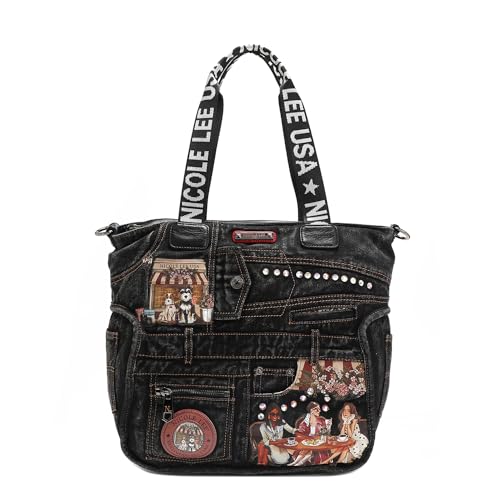 Accesorios Para Dama, Apparel Nicole Lee Bolsa Shopper de mezclilla estampada Sisters Secret SS24