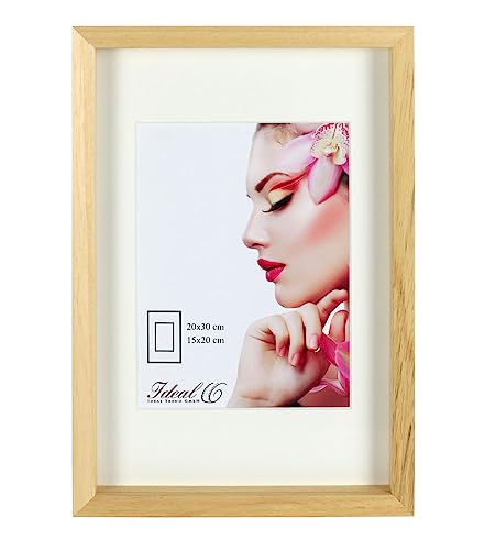 IDEAL TREND 3D Objektrahmen Holz Bilderrahmen Shirt Trikot Wanddeko Rahmen Collage Poster S223: Farbe: Natur | Format: 50x70