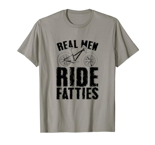 Fat Tire Bike T-Shirt Real Men Ride Fatties - black