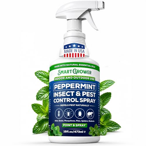 Peppermint Oil Spray for Insects, Pests, Rodents, Mice, Bugs, Spiders, Ants & Wasps - All Natural Pest Control Repellent for Home, Indoor, Outdoor, Garden, Maximum Strength, Ready-to-Use, 16 FL OZ