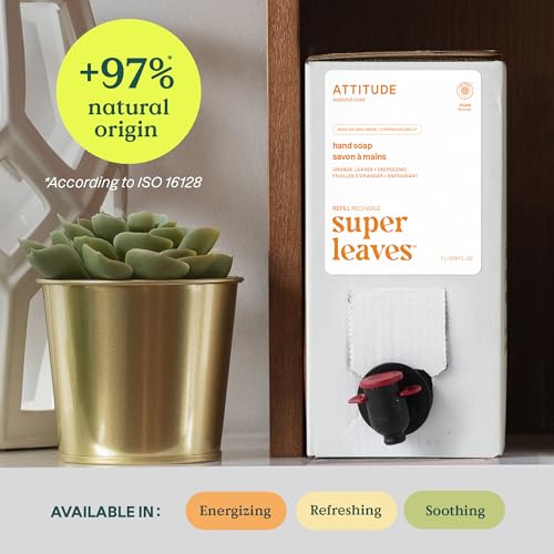 ATTITUDE Hand Soap, Made in Canada, EWG Verified, Plant and Mineral-Based Ingredients, Vegan Beauty and Personal Care Products, Bulk Refill, Orange Blossom & Eucalyptus, 2 Liters