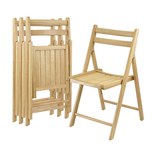 Wood & Style Premium Décor 4-PC Folding Chair Set Natural