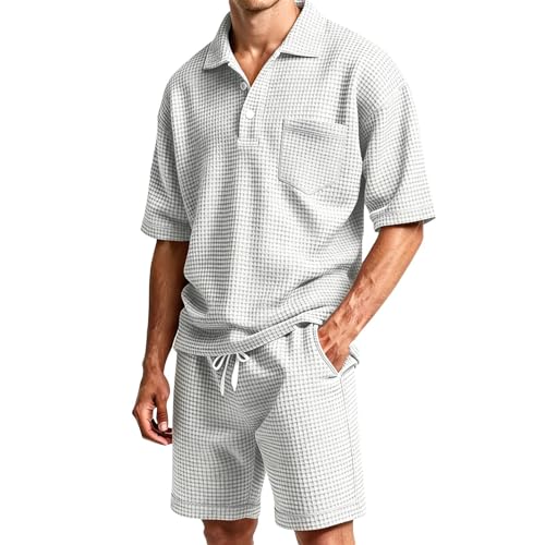 Chemise d'été homme blanche XL avec short décontracté assorti