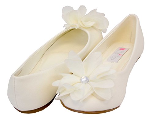 Cinderella Shimmer Flats (Childrens 2, Ivory)3