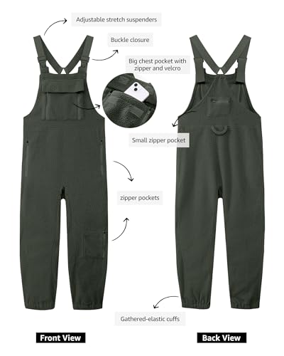 Luvamia Sherpa Fleece Overalls - Women's Baggy Jumpsuit - Army Green - Size 4/6 - image 4