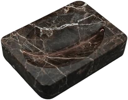Natural Marble Soap Dish, Emperador Dark Rectangle Jewelry Dish, ...