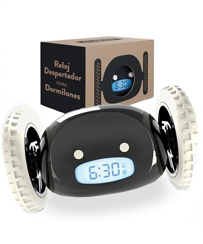 La Mejor Selección de Despertadores los 10 mejores. 48 CLOCKY Reloj Despertador Digital Potente Despertador Ruidoso Muy Fuerte Sonido Fuerte para Dormilones Sordos Sueño Pesado Adultos Niños Inteligente con Ruedas Se Mueve Regalo...