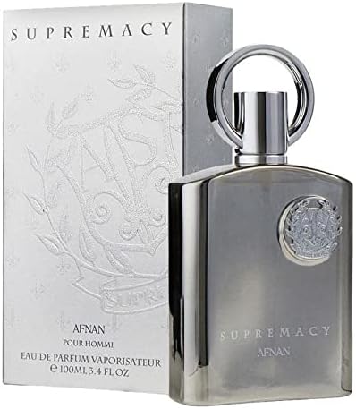 Afnan Supremacy Silver Pour Homme for Men Eau de Parfum Spray, 3.4 Ounce