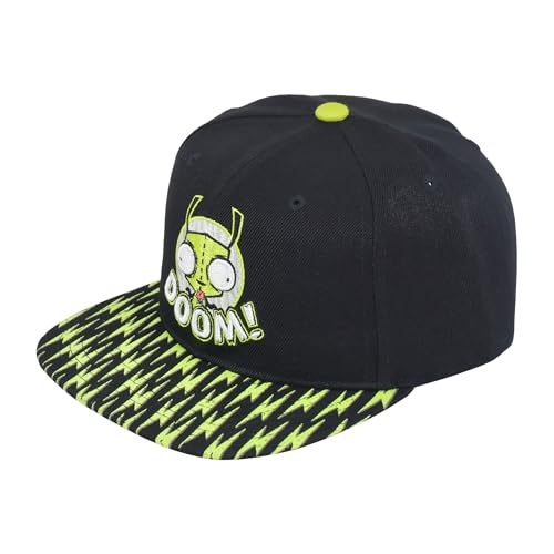 Concept One Unisex's Invader Zim Baseball Cap, Gir Doom Adult Snapback Hat with Flat Brim, Black, One Size