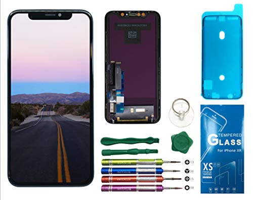 UNUS LCD Digitizer Replacement Kit for iPhone XR, Comes with Tempered Glass Screen Protector and Free Tool Kits (TFT)