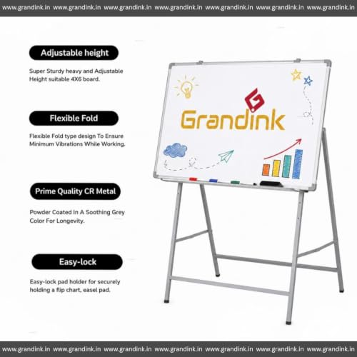 Image of Grandink 6 Feet Four Leg Metal Easel Stand for Whiteboard & Display