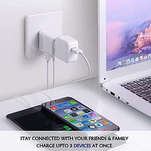 Image of Ceptics Italy, Chile, Uruguay Travel Adapter Plug with Dual USB - USA Input - Type L - Ultra Compact - Perfect for Cell Phones, Laptop, Camera Chargers, iWatch, iPad, iPhone and More (CTU-12A)