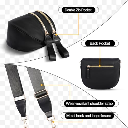 Checkered Crossbody Bag,Nylon Bum Bags for Women Crossbody,Spacious Sling Bag Purse Fanny Packs with Shoulder Strap3