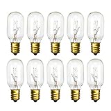 (Pack of 10) 15T7/C - 15W Clear Incandescent Salt Lamp & Appliance Bulb - T7 Light Bulb - with...