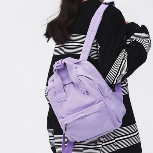 Image of MaxxCloud Vintage Denim Laptop Backpack Casual Canvas Daypack Handbag Purse Lightweight Rucksack Shoulder Bag