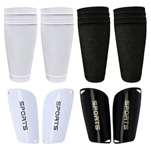 Schienbeinschoner Kinder 8-Teiliges Set Weiß Schwarz Mit Optimierter Einstecktasche Schienbeinschoner Fußball Einen Starken Schutz Bieten