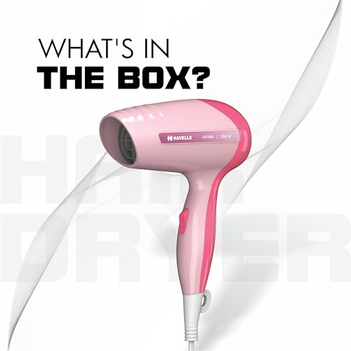Havells 1200W Powerful Hair Dryer|Overheat Protection|2 Heat Settings (Hot/Warm)|Heat Balance Technology|Premium Pink|Your Perfect Blow Dry Companion For Effortless Hair Styling|Hd1903-1200 Watts view 2