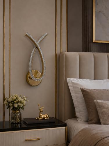 Image of FILLISKA Luxurious LED Wall Lamp for Home with Adjustable Colour Changing Function (1 Year Warranty)(French Gold-1801)