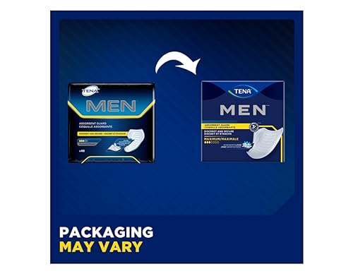 Image of Tena Men Absorbent Guard, Male, 8 in, 120 ct | Disposable, Maximum Bladder Control Pad for Adults, Dry-Fast Core, Leakage Protection, Odor Control