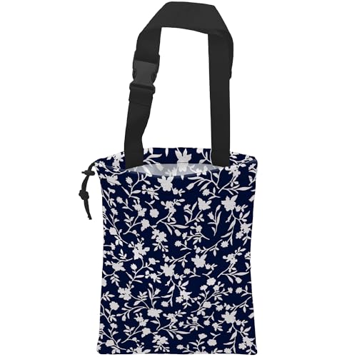 Image of Car Trash Bag Trendy Floral Car Garbage Bag Hanging Car Trash Can for Back Seat with Drawstring