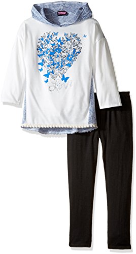 Kidz Concepts Girls' Big Hacci & Jry 3/4 Sleeve Hoodie with Screenprint & Legging Set