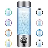 Hydrogen Water Bottle Generator with SPE/PEM–Portable Molecular Hydrogen Rich Water Machine, Rechargeable,5000 ppb,LED Timer for Home, Office, Travel, Sports,Birthday & Christmas Gift