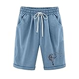 Badehose Damen große größe Lässiger Stretch Trainingshose Stoffhose Stoffhose Regular Fit Jogginghose Sweatpants Mittlere Taille Baggyhose Streetwear Lockere Freizeitshorts Rüschen Kurz Hose