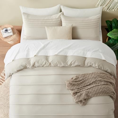 Oli Anderson Linen Grey Duvet Cover Queen Size - Pleated Queen Duvet Cover, 3PCS Soft and Breathable Textured Bedding Set with Zipper Closure(Linen,90"x90") by Oli Anderson - Used condition - Image 5