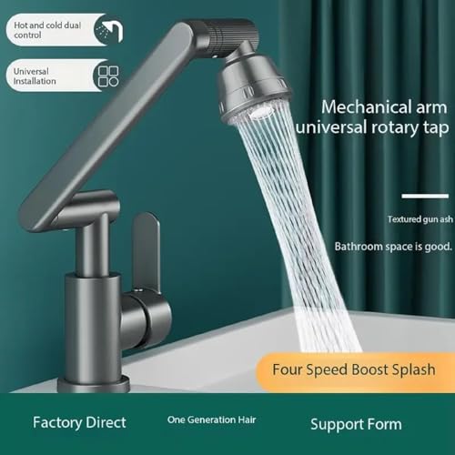 Image of Hot Cold Water Mixer Faucet 2 Mode Single Lever Basin Mixer with Provision for hot and Cold Water Wash Basin Tap Water Tap for Bathroom Metal Sink Faucet Easy Intuitive Operation