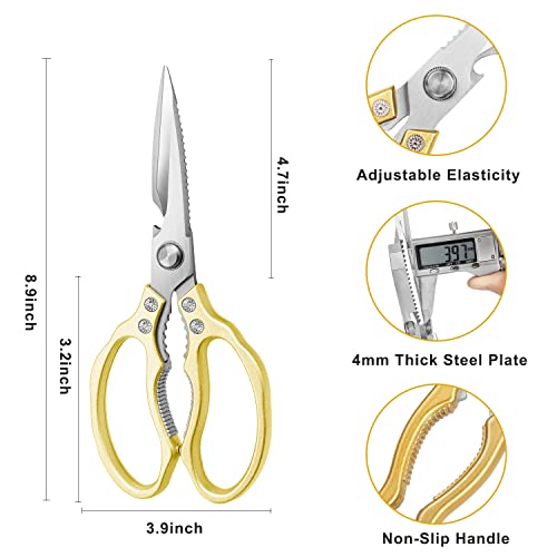 image for AWinjoy Kitchen Scissors, Heavy Duty Sharp Kitchen Shears Dishwasher S