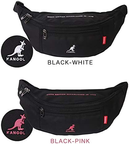 [カンゴール] ボディバッグ ウエストポーチ ウエポ ワンショルダー 斜め掛け ななめ掛け メンズ レディース ウエストバッグ ショルダーバッグ カバン 軽量 コンパクト カジュアル WSKG-003 ブラック 黒 (BLACK-CHARCOAL)