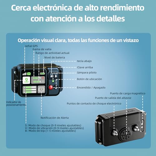 Miniatura 8 de Zensun Sistema De Valla Inalámbrica Gps Para Perros, Distancia Ajustable 15-2000m, 3 Modos De Entrenamiento, Carga Magnética, Impermeable, Sin Suscripciones, Ideal Para Perros Grandes, Medianos Y Pequ