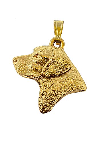 Labrador Retriever Lab Head Dog 24k Gold Plated Pewter Pendant USA Made