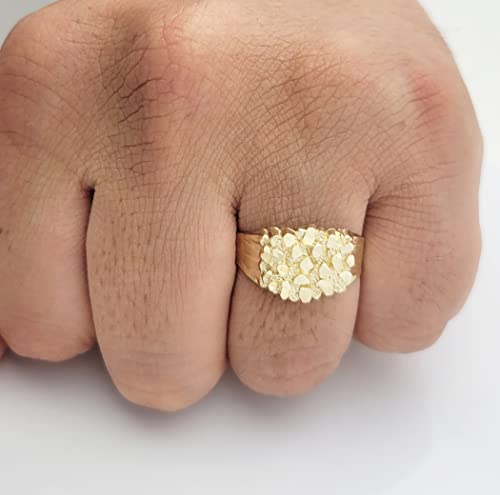 10k Gold Solid Nugget Ring Men's Gold Ring4