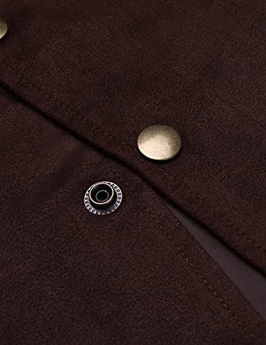 Coofandy Men's Casual Suede Leather Vest Single-Breasted Vest Jacket, Coffe-4, Small #TOP5