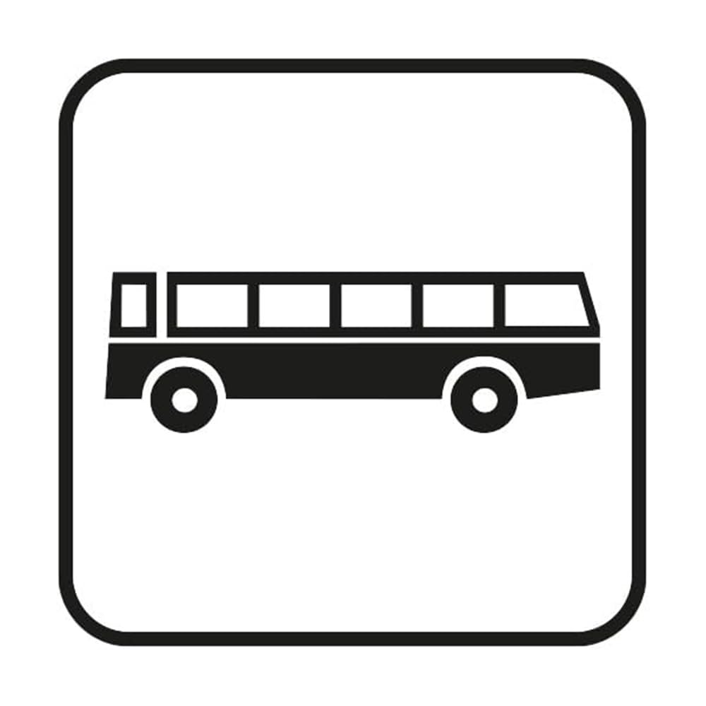 GLOBAL CARTELLO IN LAMIERA SCATOLATA QUADRATO 60X60 cm - Autobus Extraurbano - SEGNALE CATARIFRAGENTE CON CAVALLETTO (Solo Cartello)